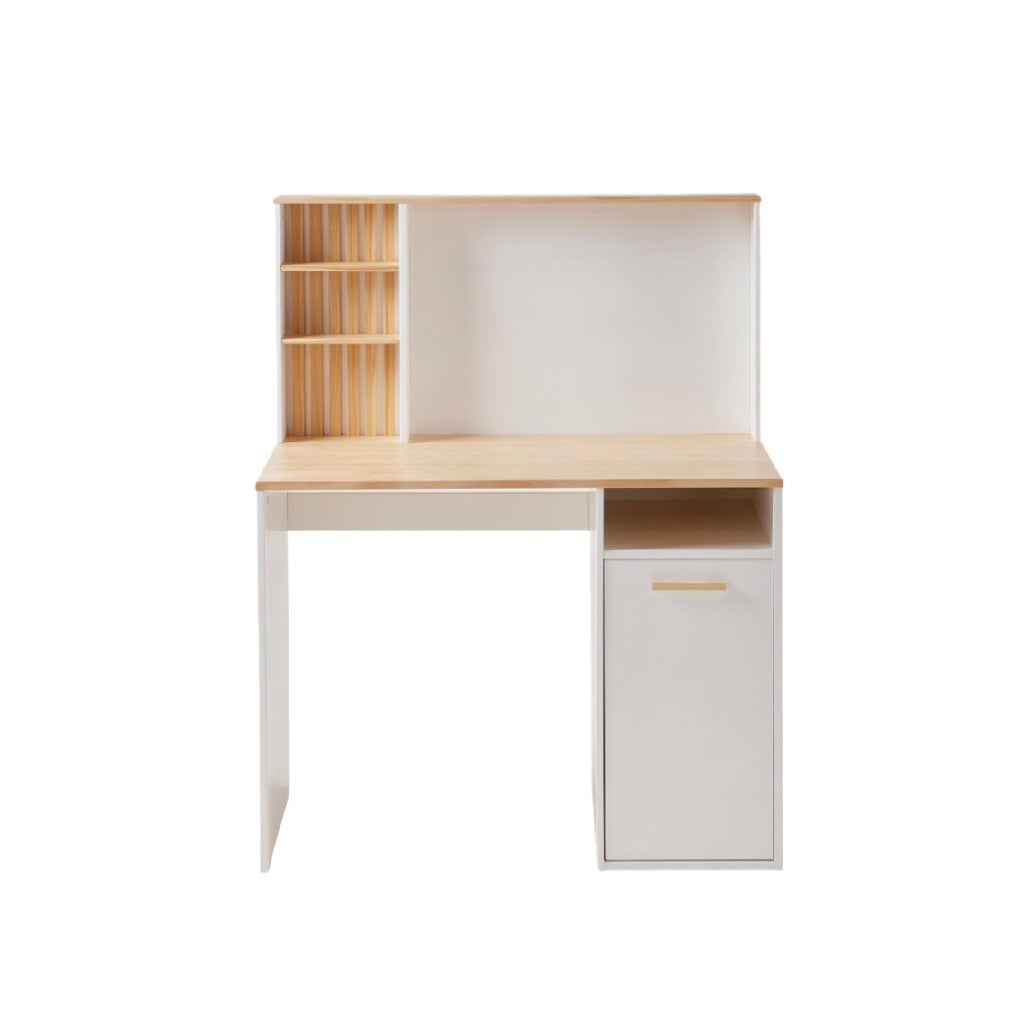 Desk for home office use with storage shelves and drawer in MDF - 120 x 60 x 150