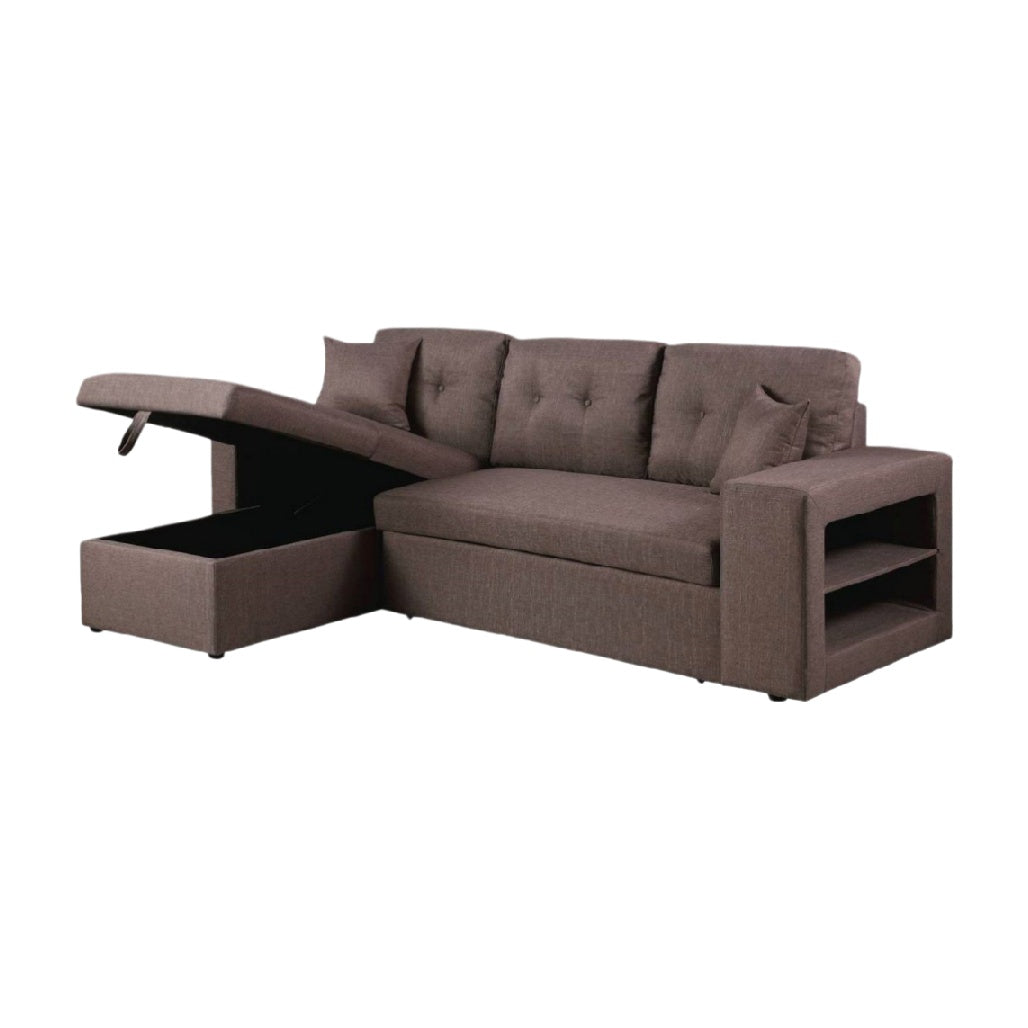 Sofa with Storage Function for Living Room in Fabric - 220 x 90 x 85